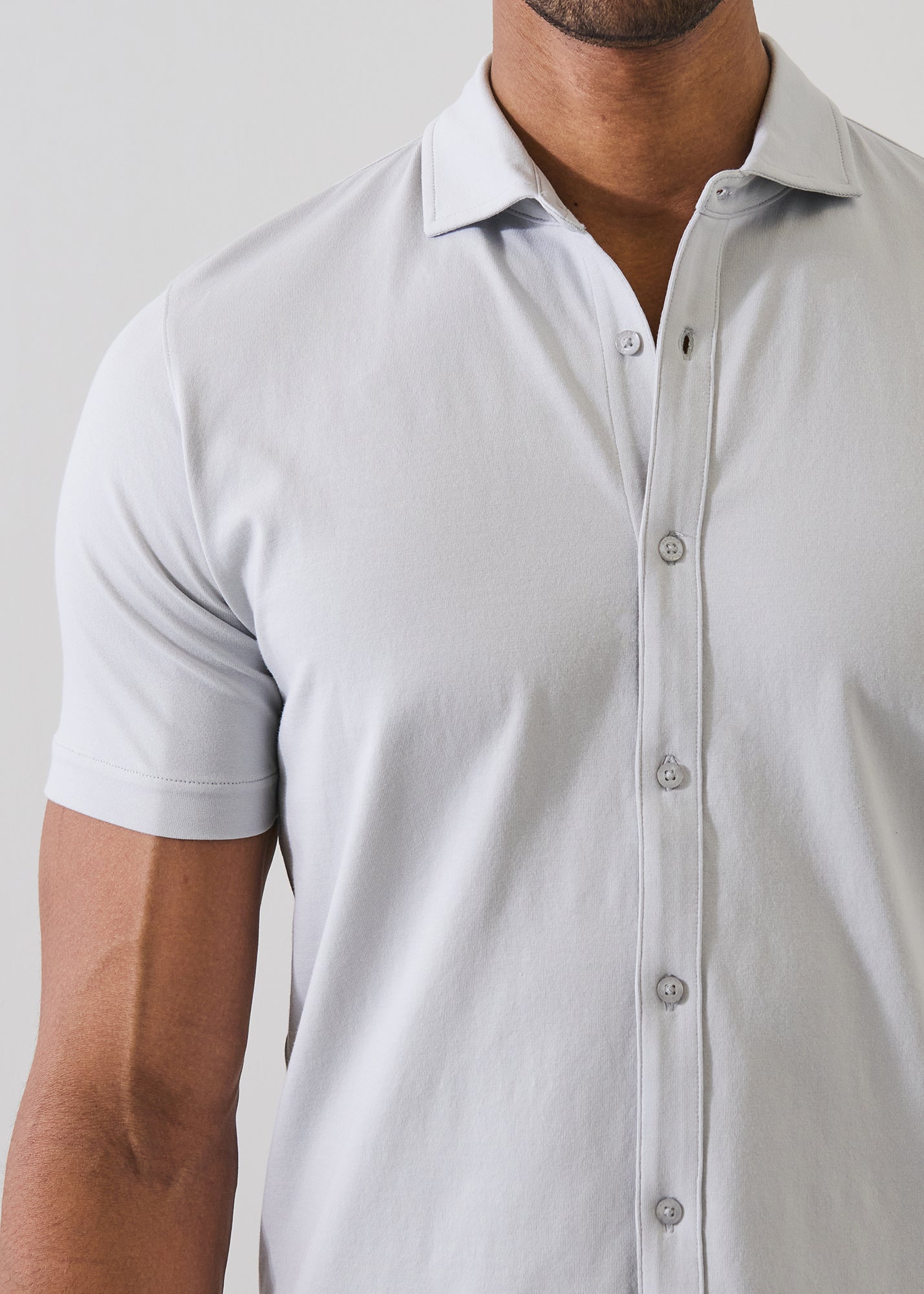 Pima Cotton Stretch Button Front Shirt - PATRICK ASSARAF