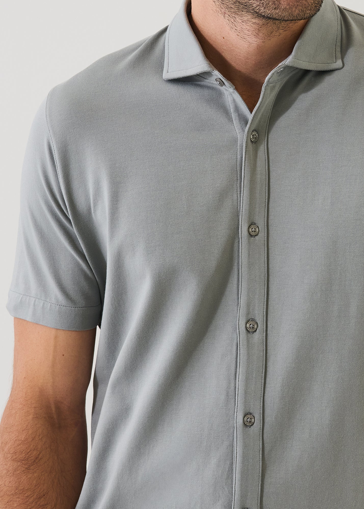 Pima Cotton Stretch Button Front Shirt - PATRICK ASSARAF