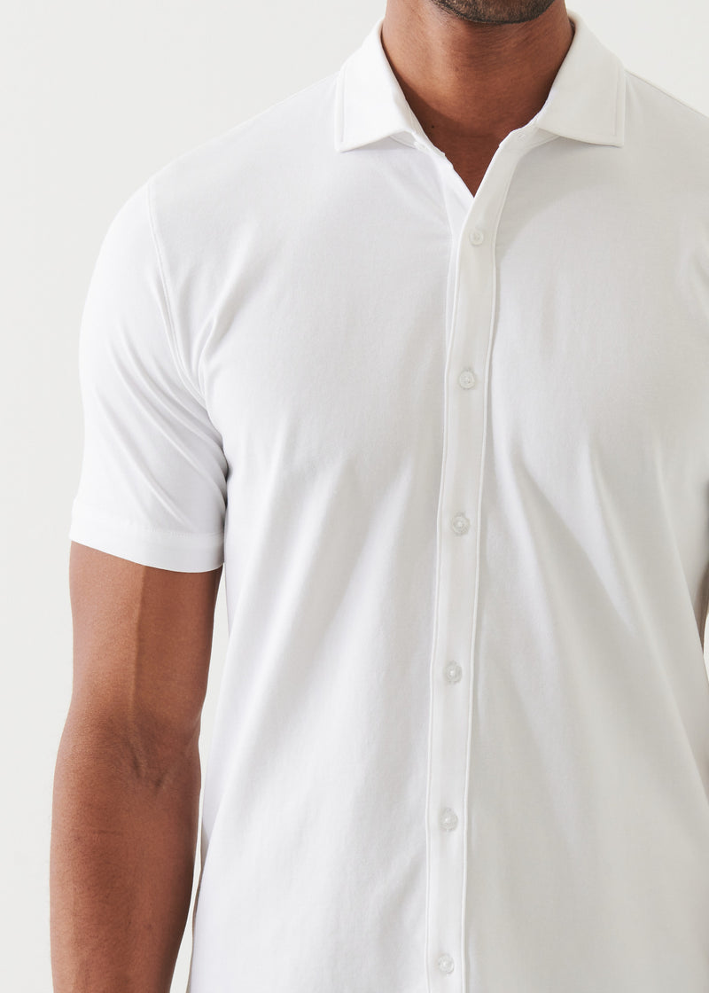 Pima Cotton Stretch Button Front Shirt