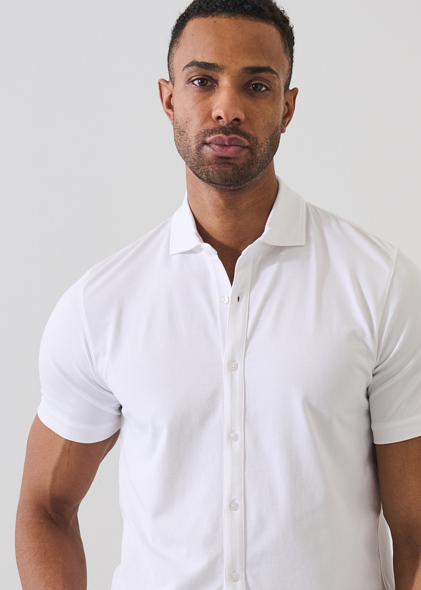 Pima Cotton Stretch Button Front Shirt - PATRICK ASSARAF