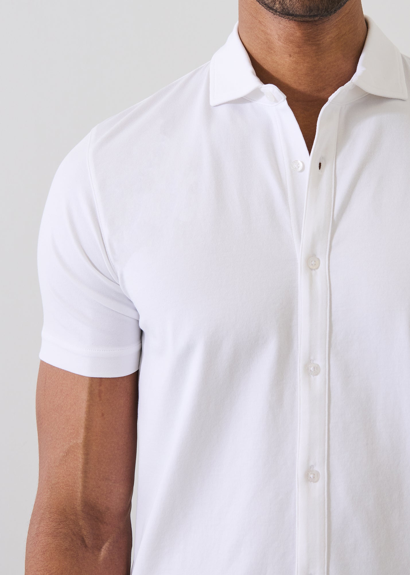 Pima Cotton Stretch Button Front Shirt - PATRICK ASSARAF