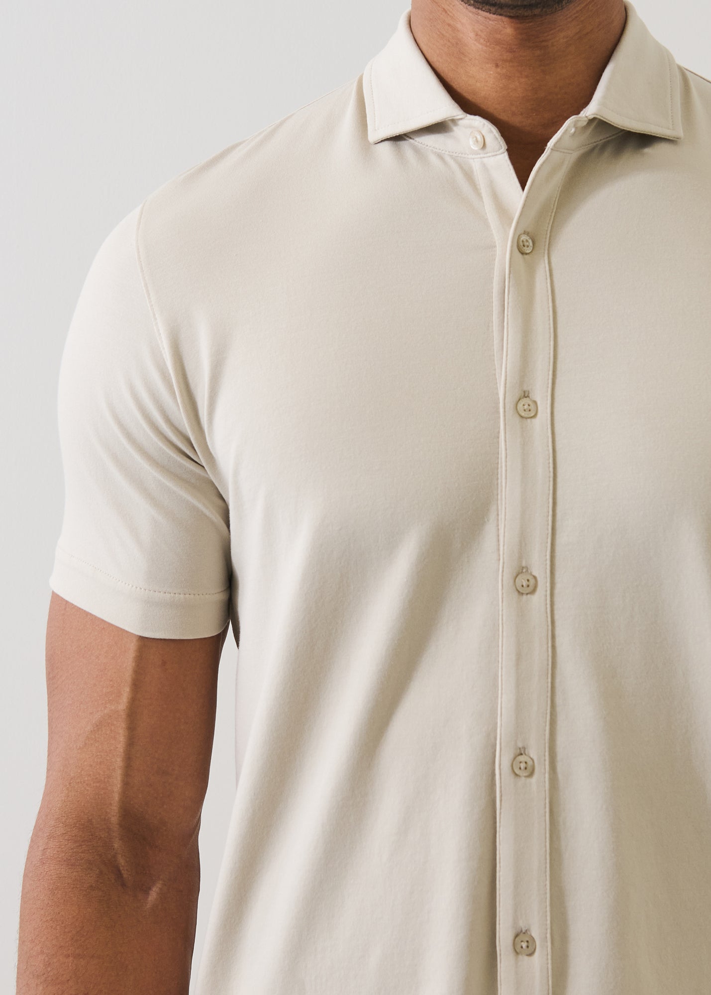 Pima Cotton Stretch Button Front Shirt - PATRICK ASSARAF