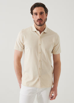 Pima Cotton Stretch Button Front Shirt