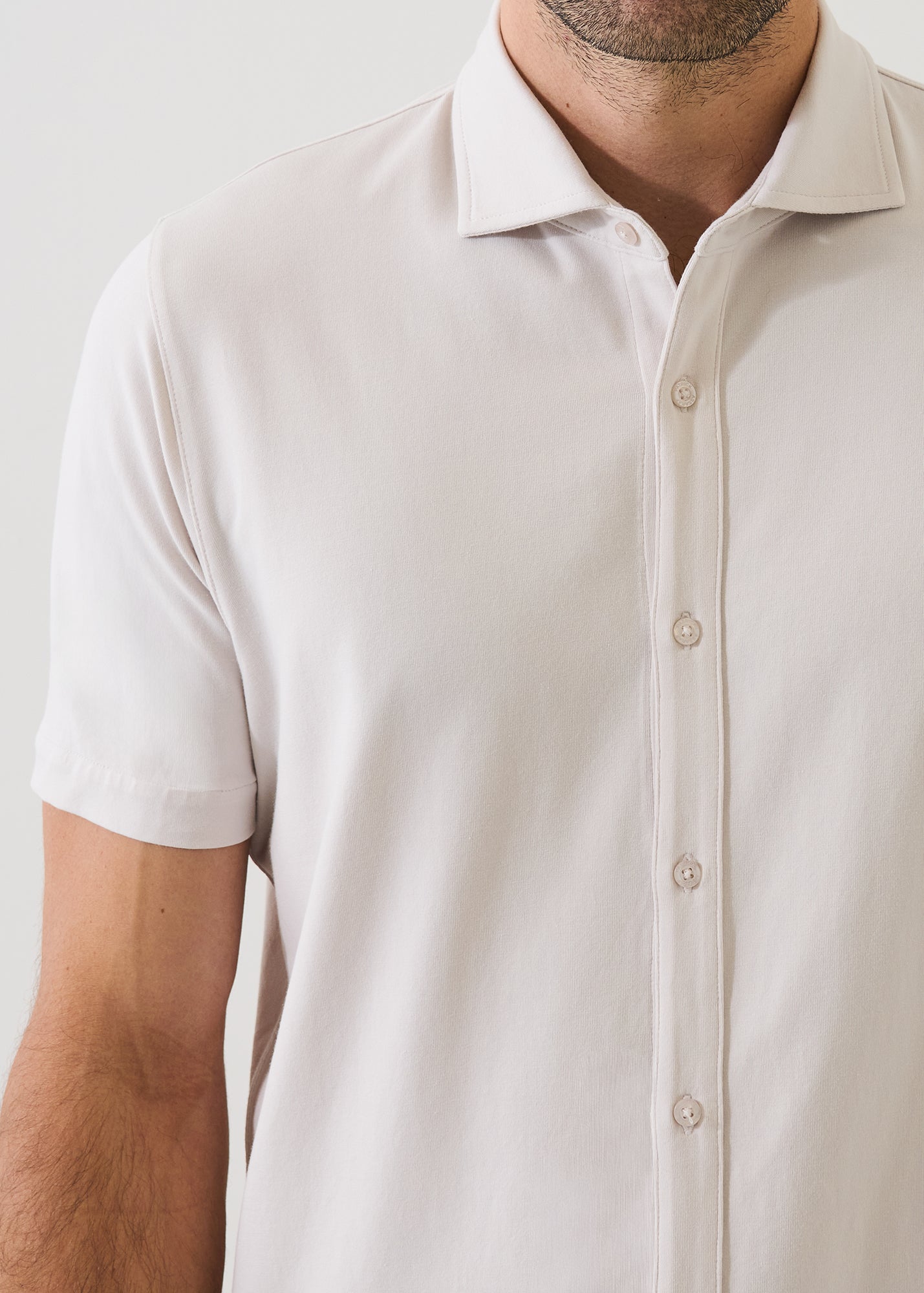 Pima Cotton Stretch Button Front Shirt - PATRICK ASSARAF