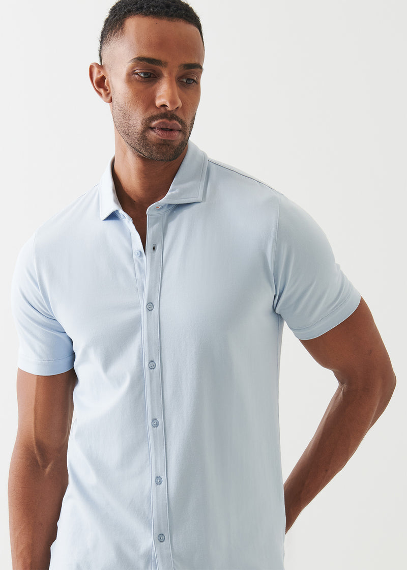 Pima Cotton Stretch Button Front Shirt