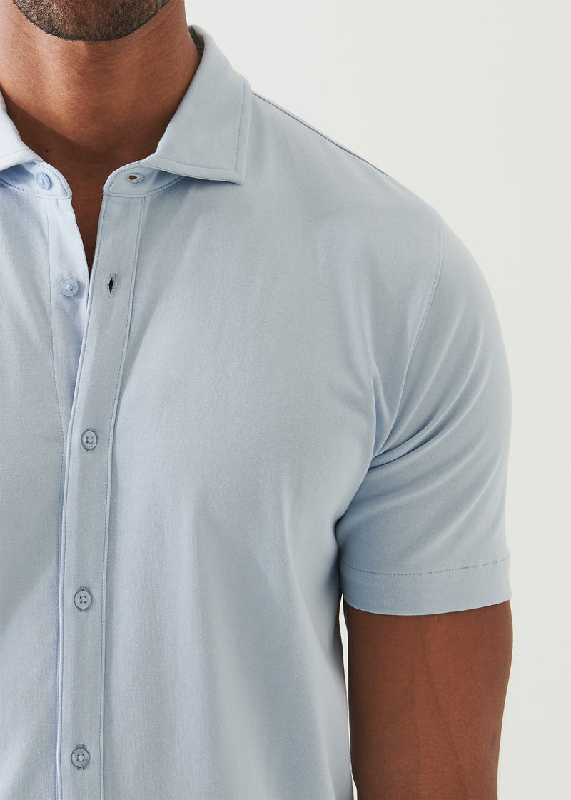 Pima Cotton Stretch Button Front Shirt