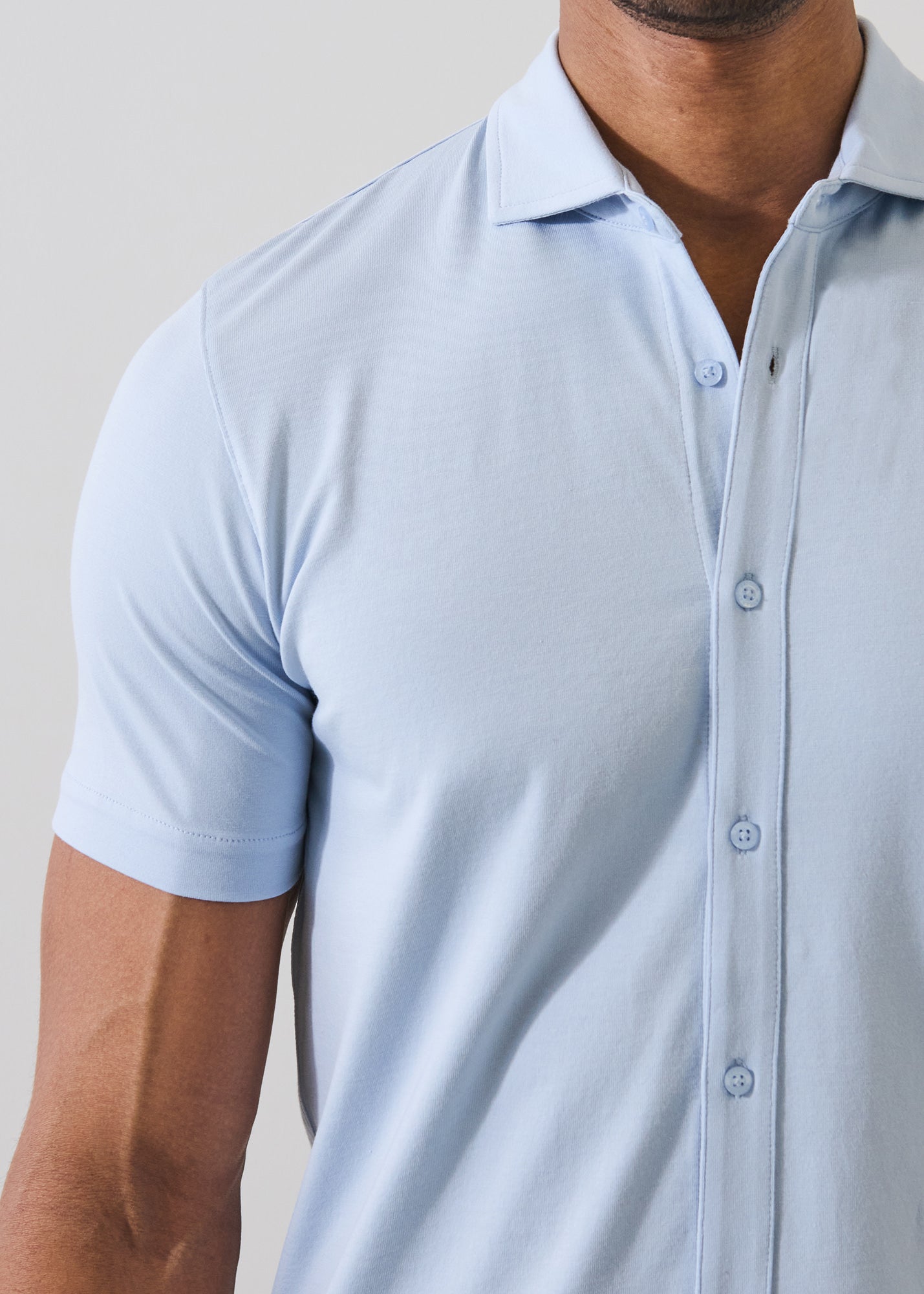 Pima Cotton Stretch Button Front Shirt - PATRICK ASSARAF