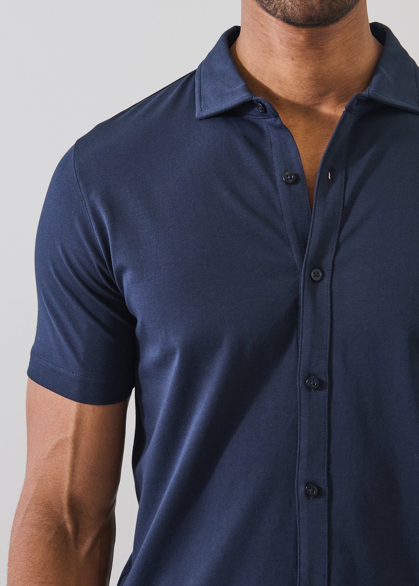 Pima Cotton Stretch Button Front Shirt - PATRICK ASSARAF