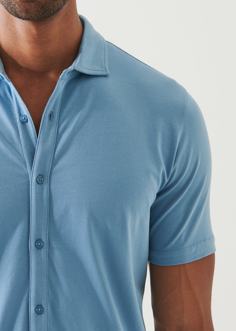 Pima Cotton Stretch Button Front Shirt