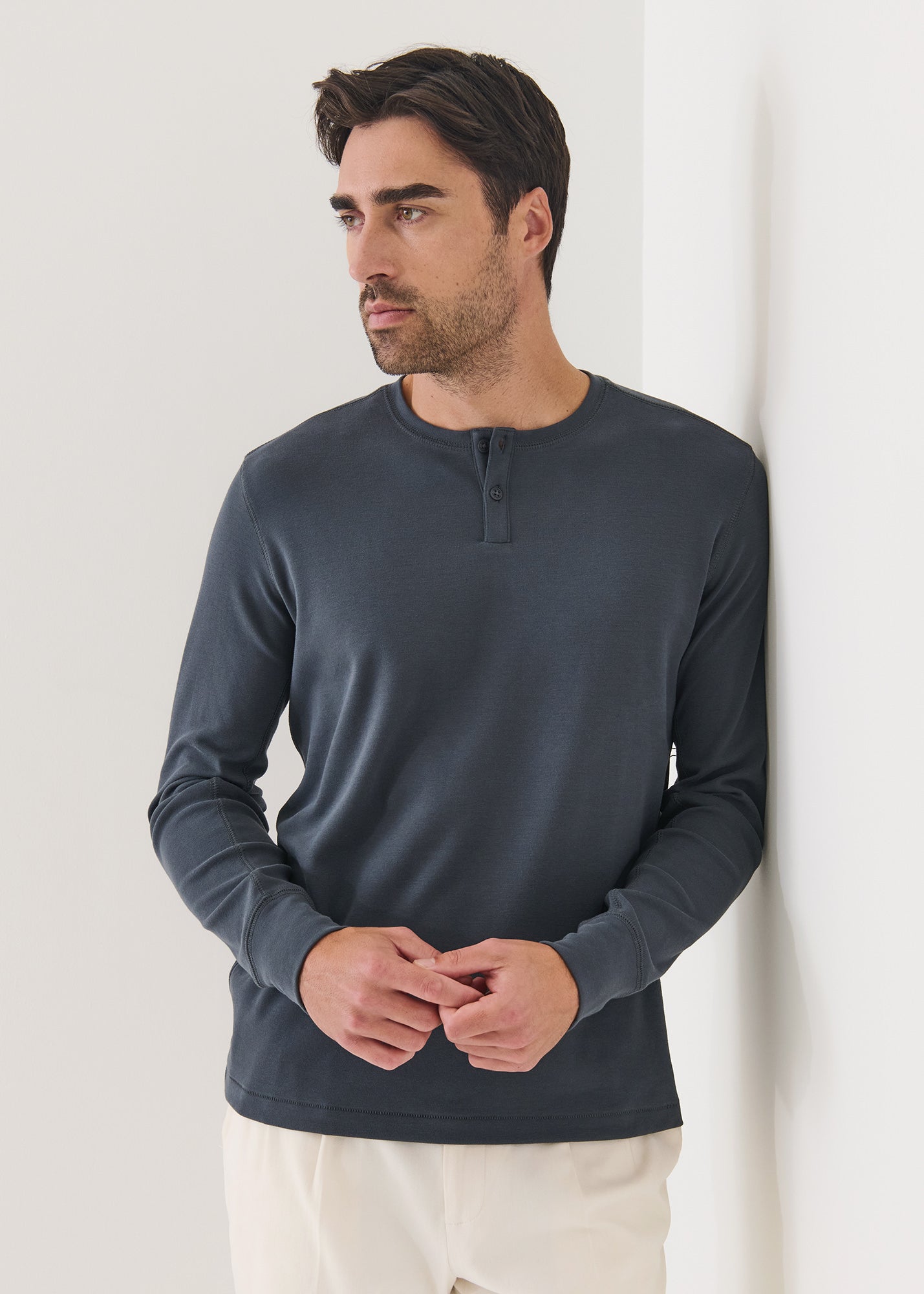 Pima Cotton Interlock Henley