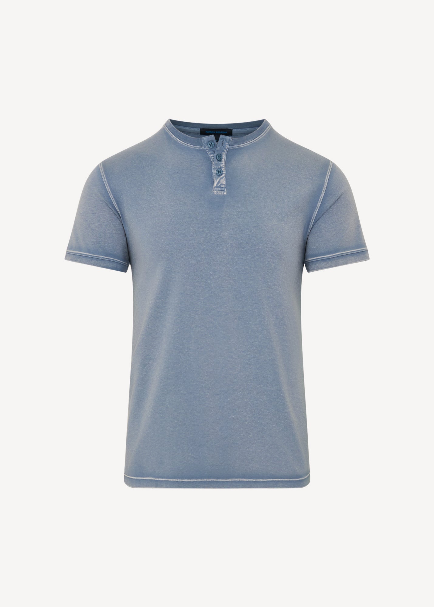 Pima Cotton Stretch Vintage Wash Henley T-Shirt - PATRICK ASSARAF