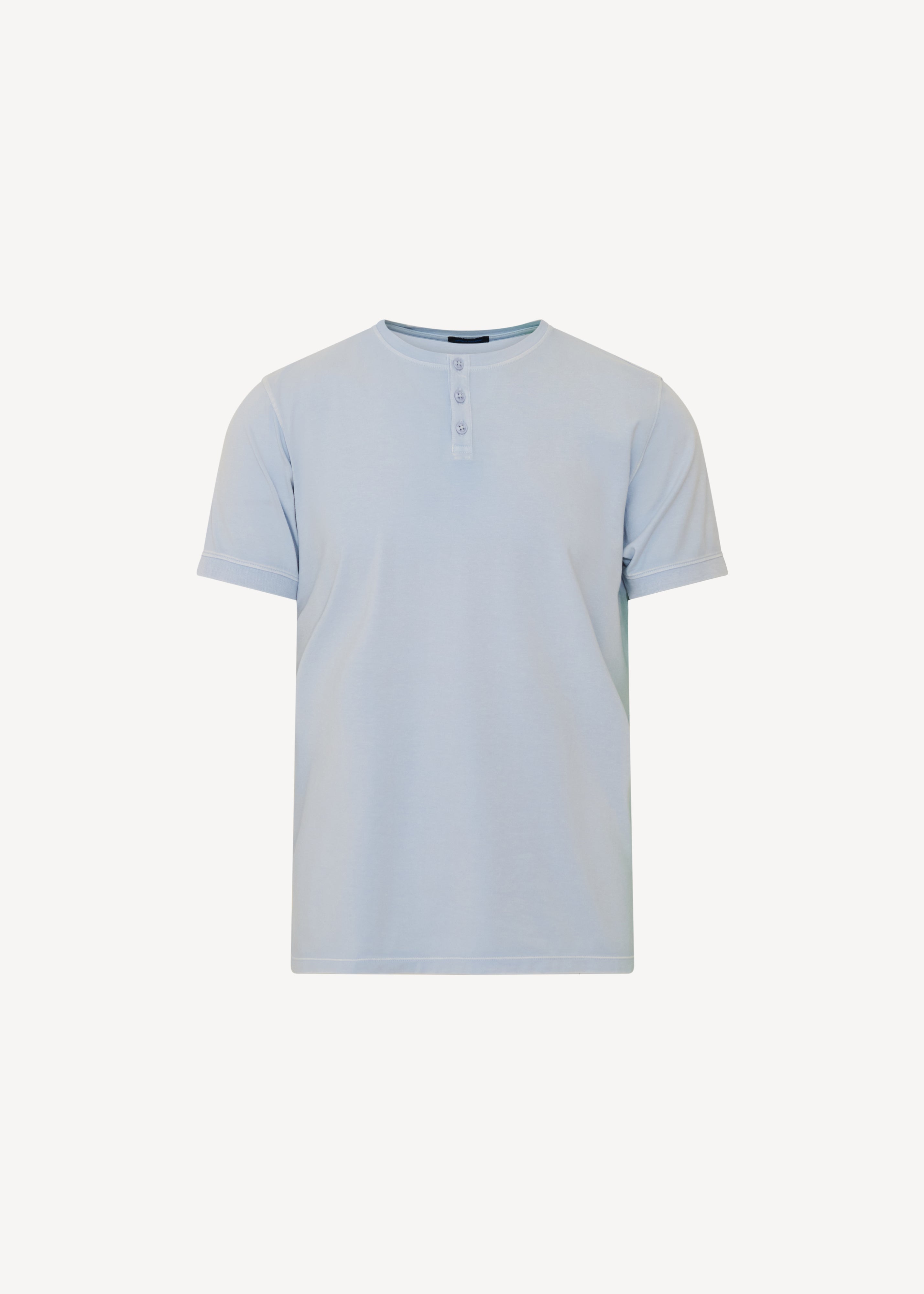 Pima Cotton Stretch Vintage Wash Henley T-Shirt - PATRICK ASSARAF