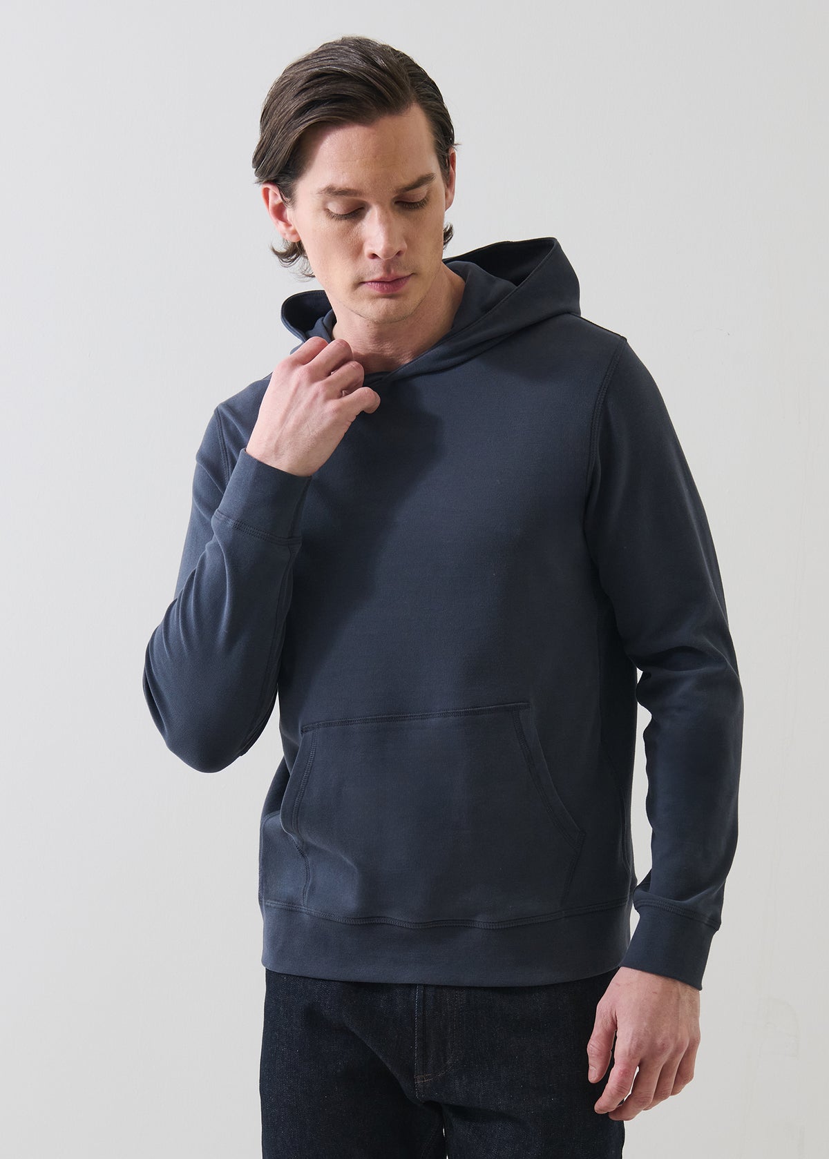 Brushed Pima Cotton Stretch Hoodie - PATRICK ASSARAF