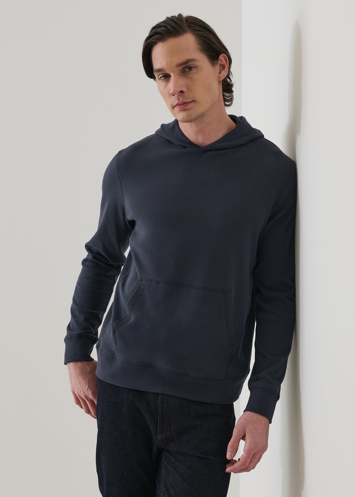 Brushed Pima Cotton Stretch Hoodie - PATRICK ASSARAF