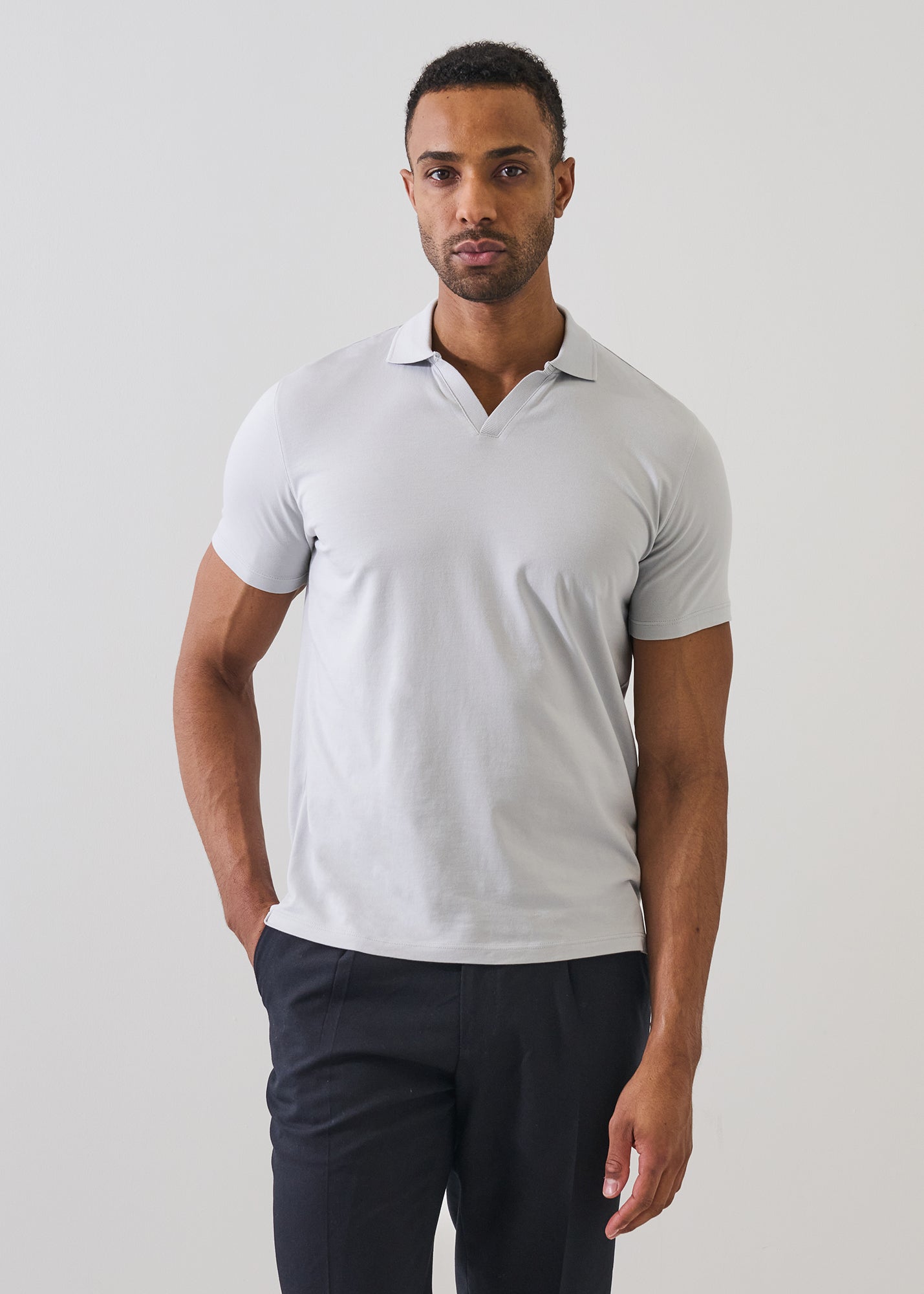 Pima Cotton Stretch Open Polo - PATRICK ASSARAF