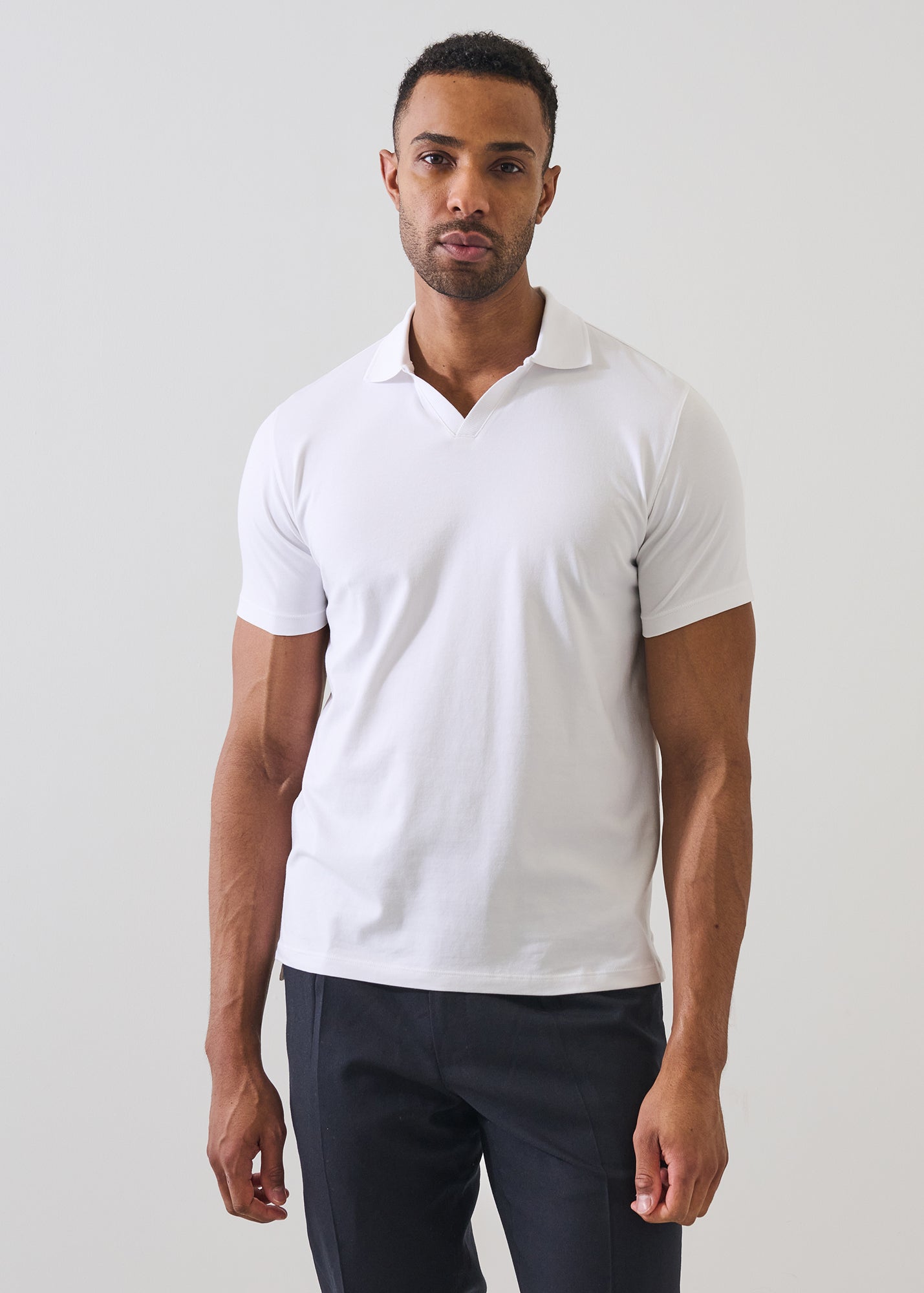 Pima Cotton Stretch Open Polo - PATRICK ASSARAF