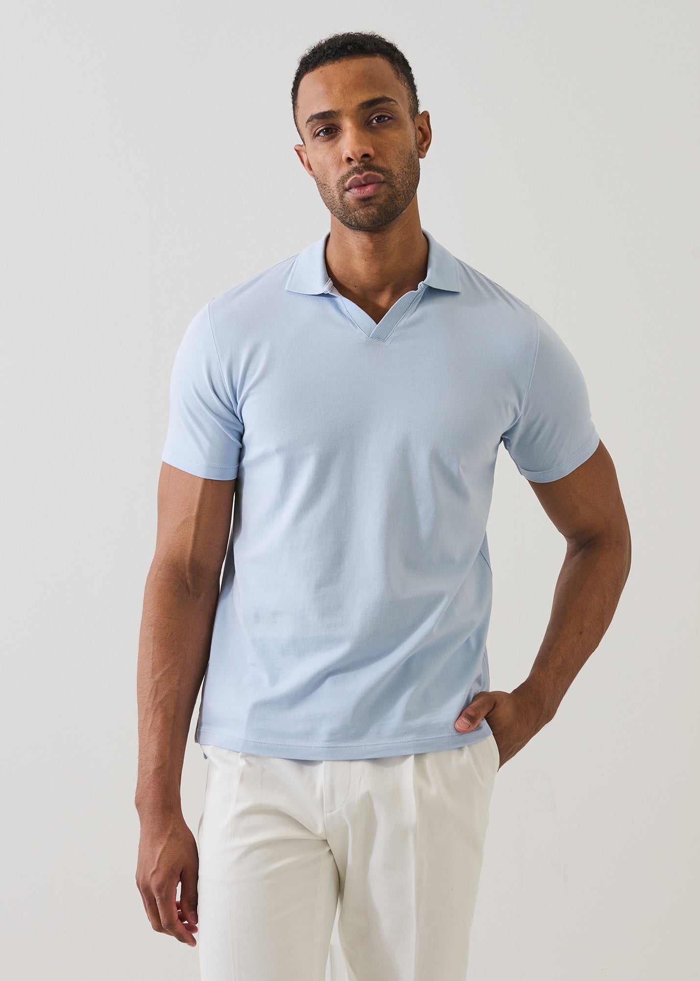 Pima Cotton Stretch Open Polo - PATRICK ASSARAF