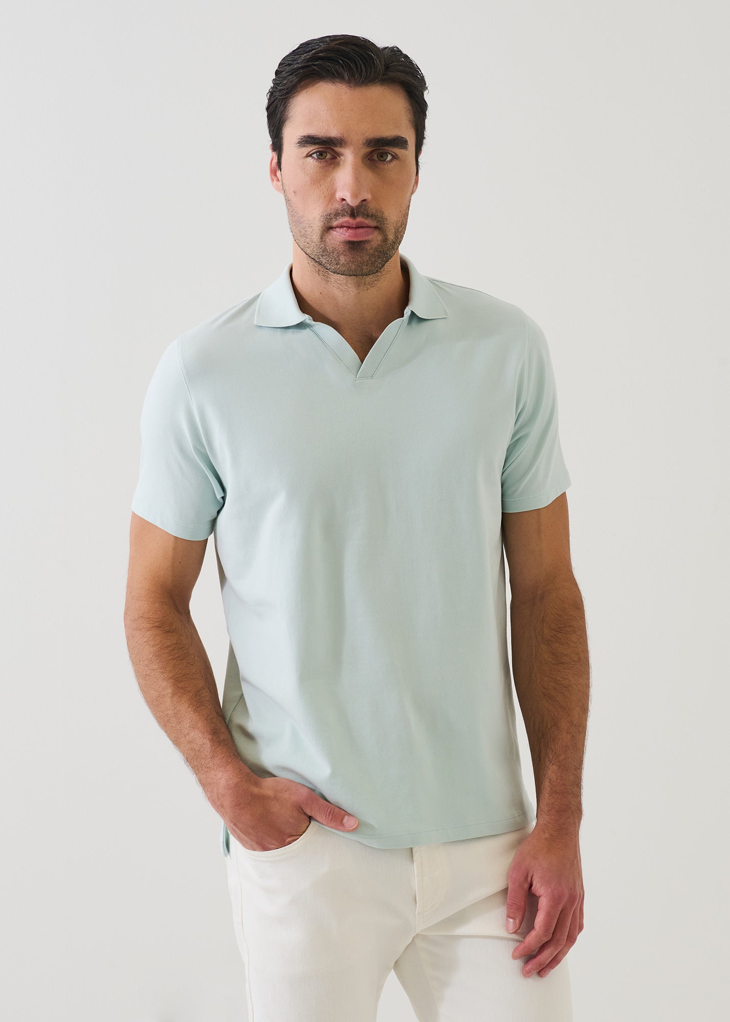 Pima Cotton Stretch Open Polo - PATRICK ASSARAF
