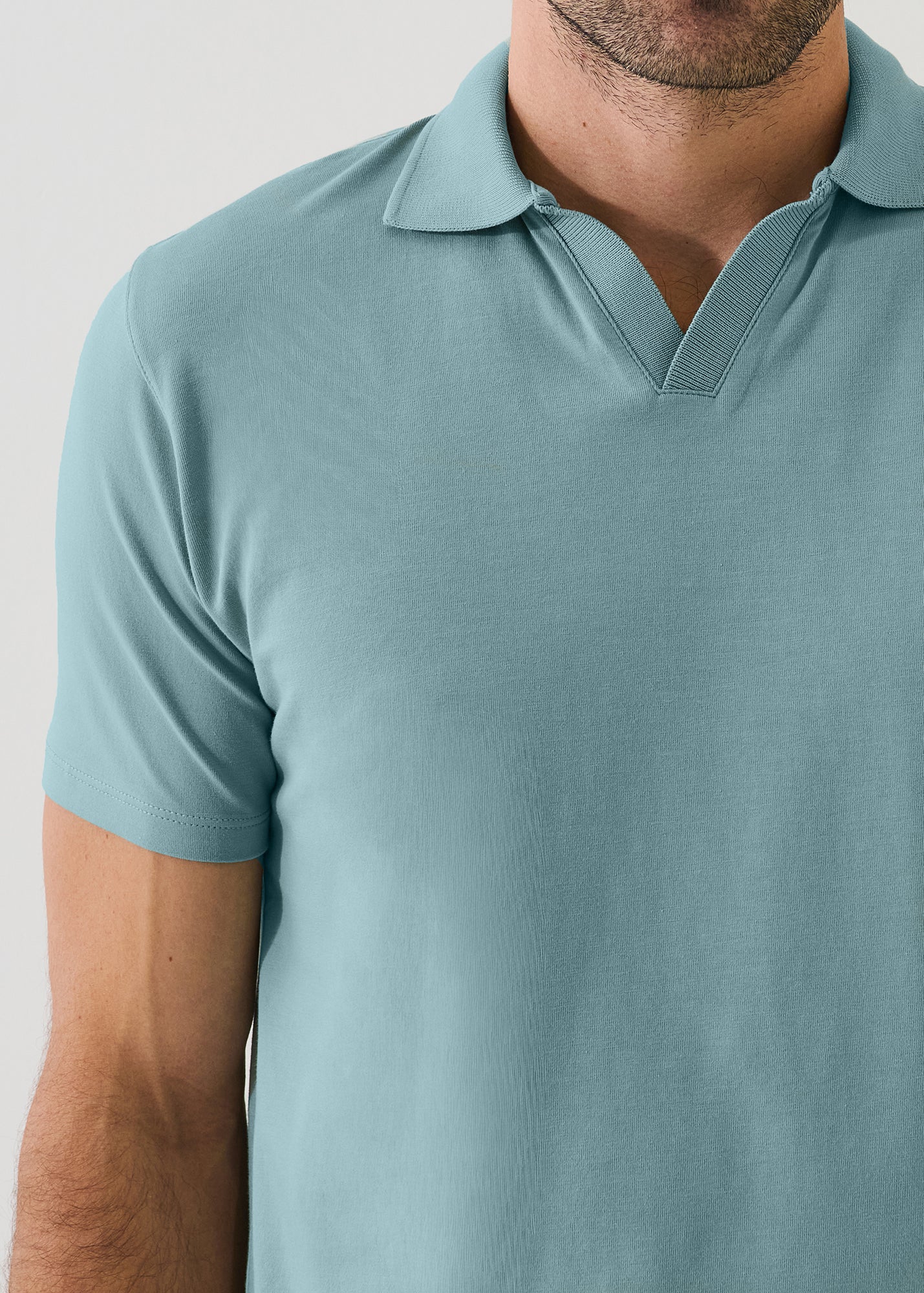 Pima Cotton Stretch Open Polo - PATRICK ASSARAF