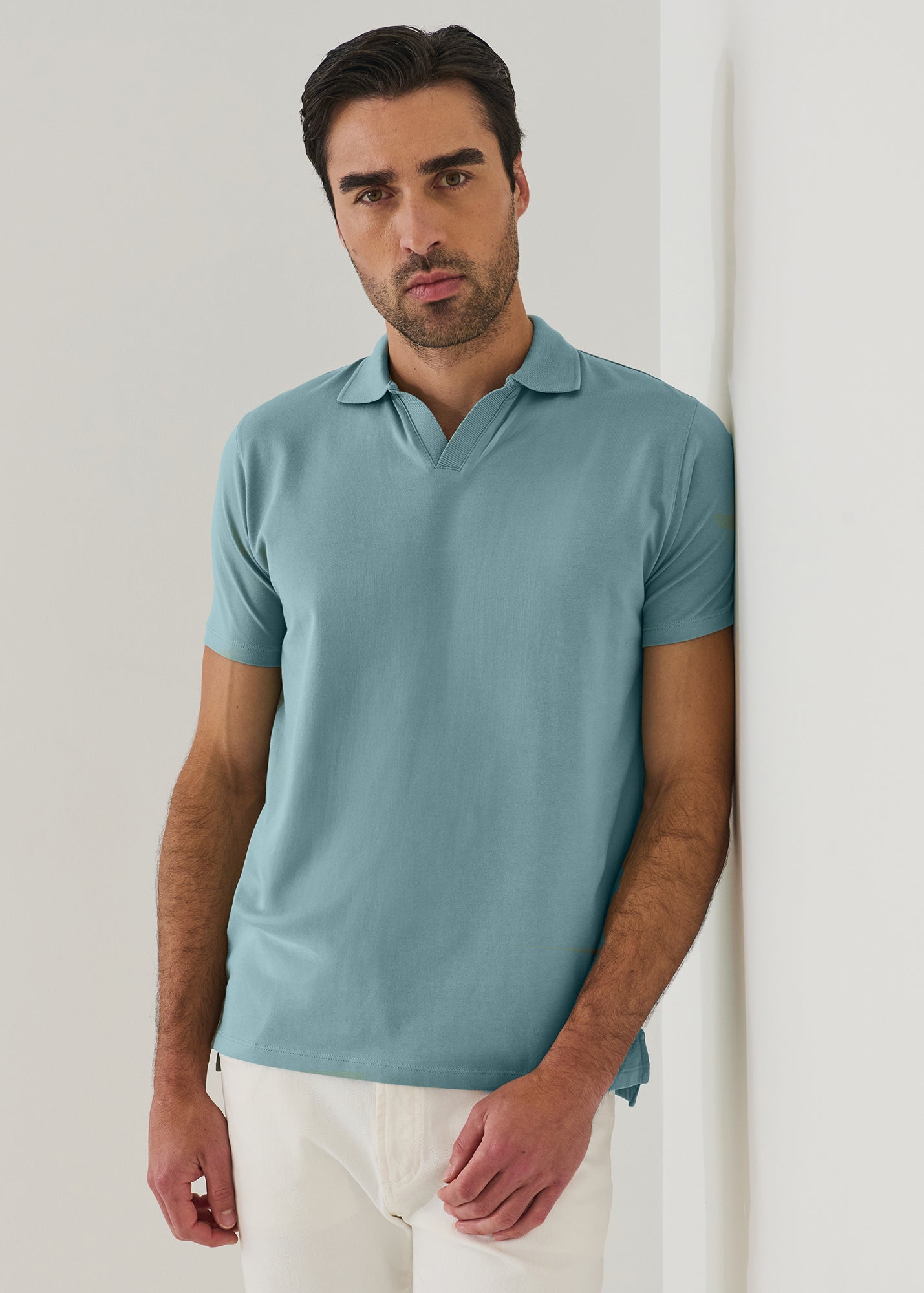 Pima Cotton Stretch Open Polo - PATRICK ASSARAF