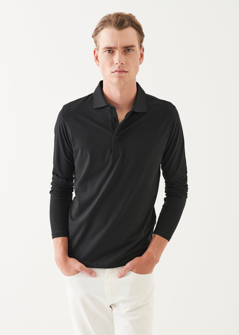 PIMA COTTON STRETCH LONG SLEEVE POLO