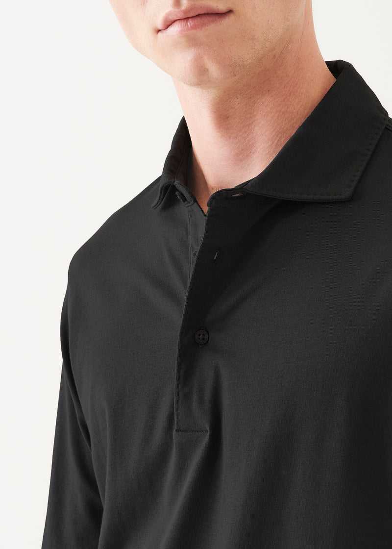 Pima Cotton Stretch Long Sleeve Polo