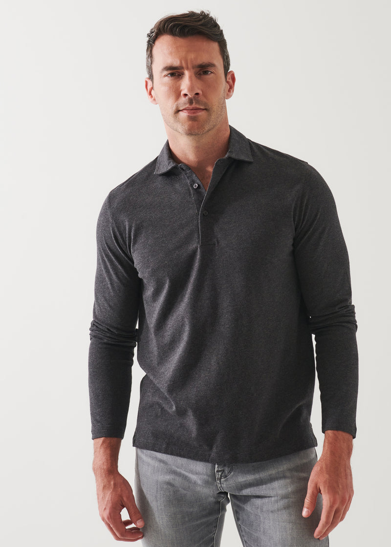 PIMA COTTON STRETCH LONG SLEEVE POLO