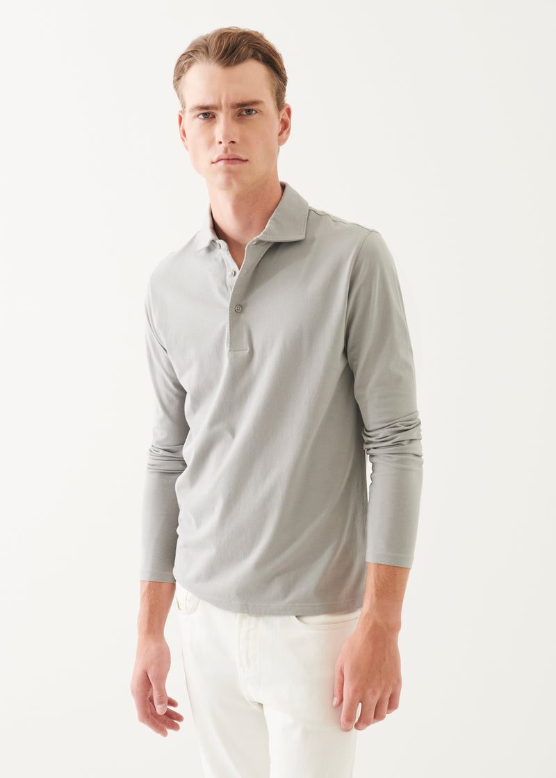 PIMA COTTON STRETCH LONG SLEEVE POLO