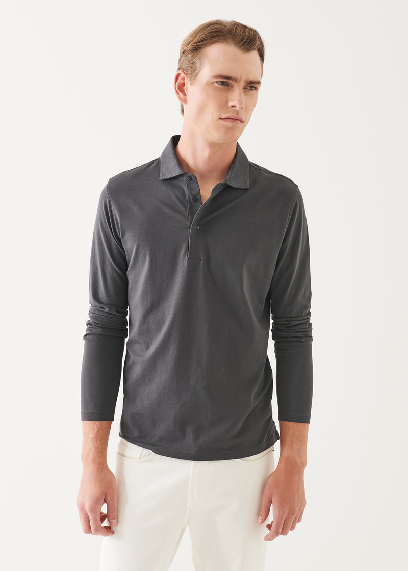 PIMA COTTON STRETCH LONG SLEEVE POLO