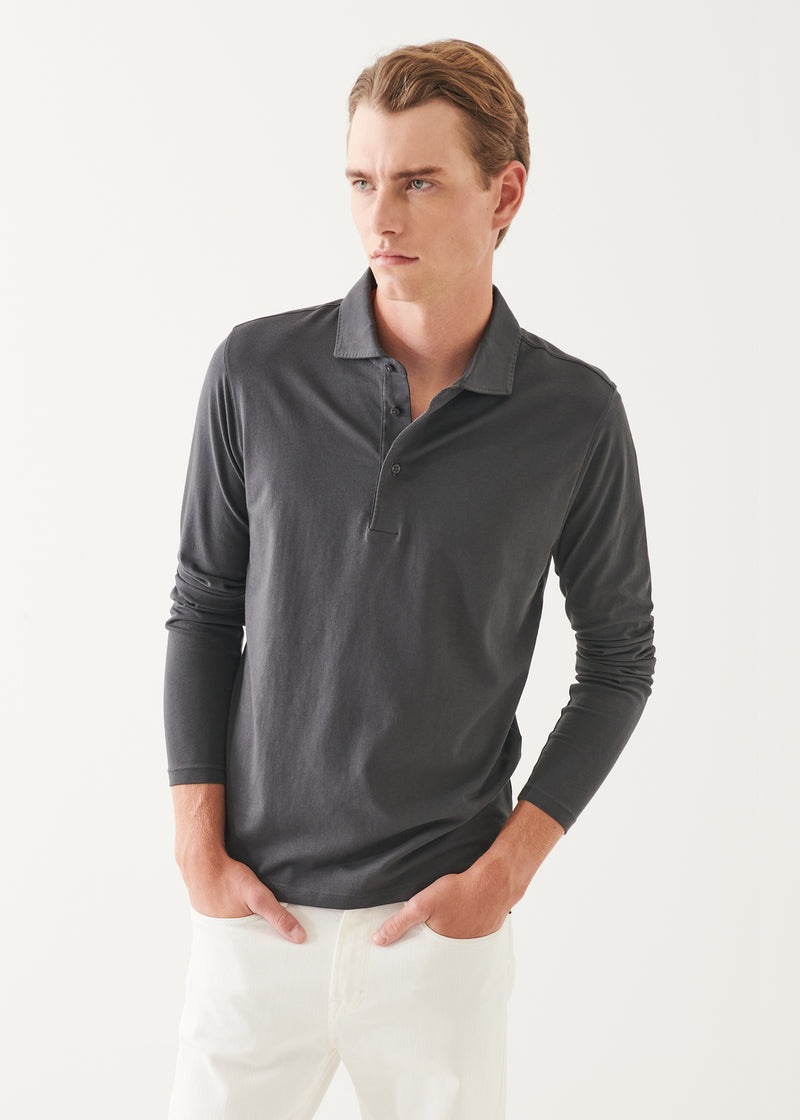 PIMA COTTON STRETCH LONG SLEEVE POLO