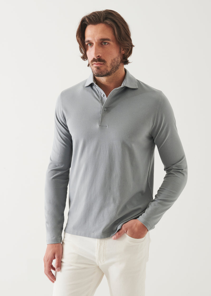 PIMA COTTON STRETCH LONG SLEEVE POLO