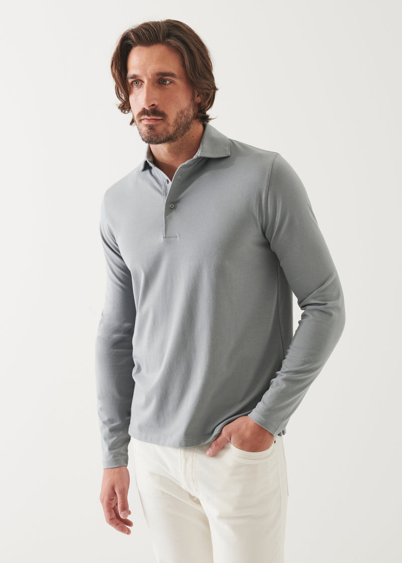 PIMA COTTON STRETCH LONG SLEEVE POLO