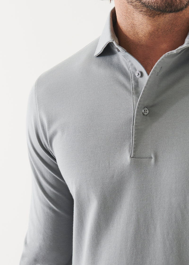 Pima Cotton Stretch Long Sleeve Polo