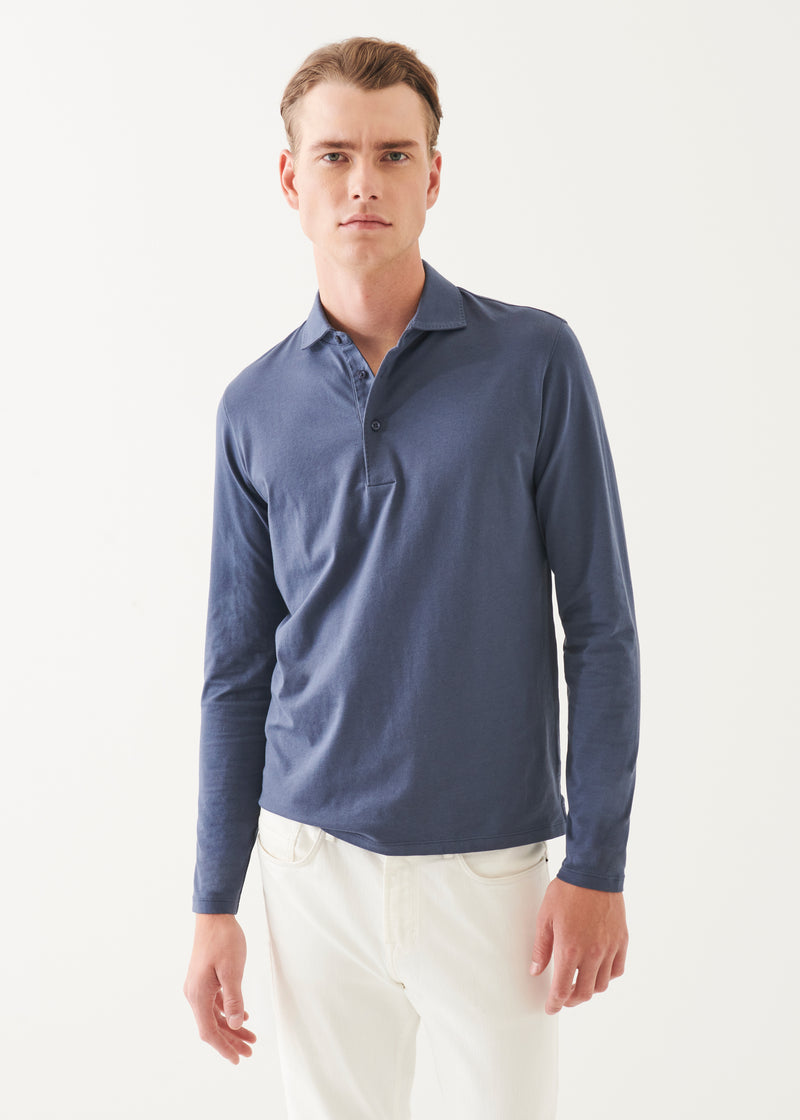 PIMA COTTON STRETCH LONG SLEEVE POLO