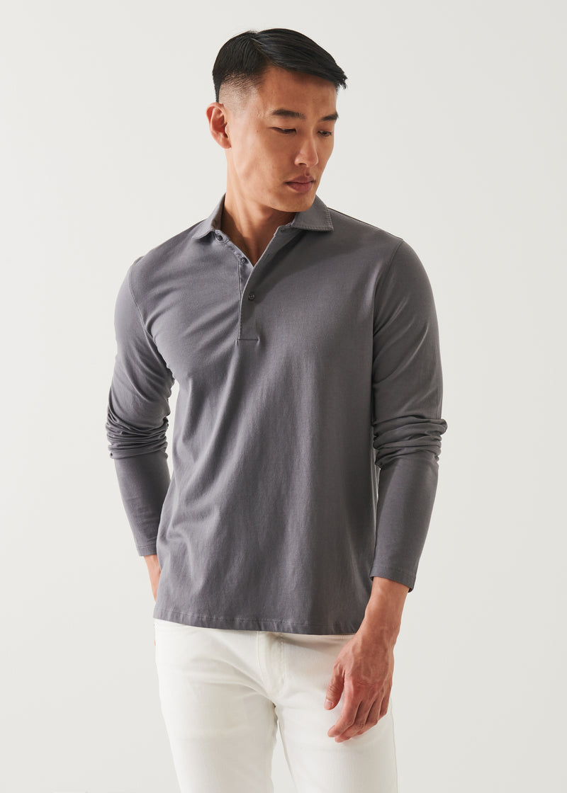 PIMA COTTON STRETCH LONG SLEEVE POLO