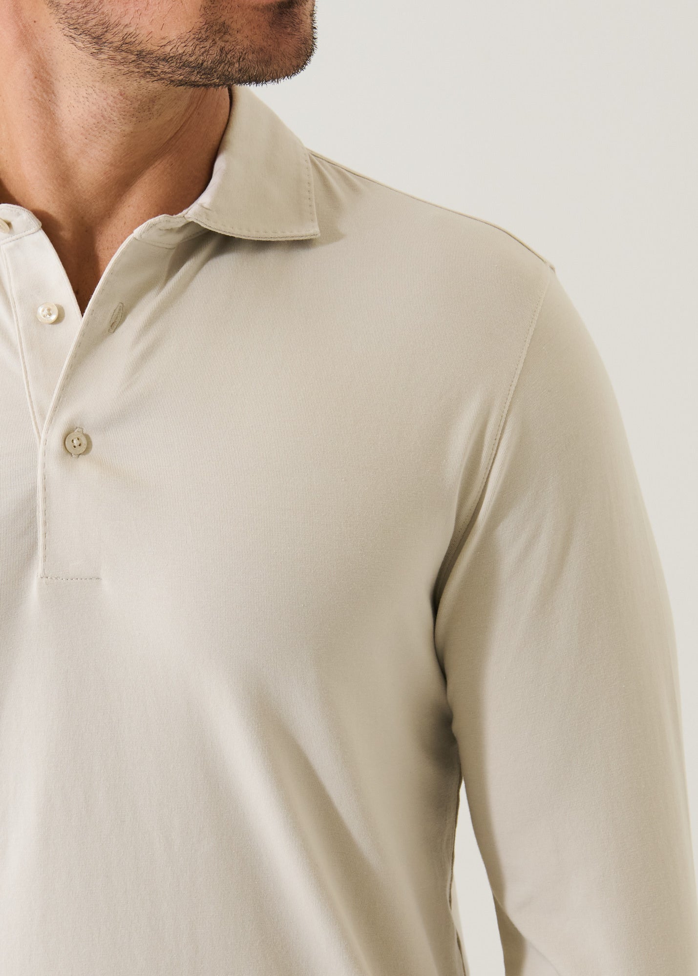 Pima Cotton Stretch Long Sleeve Polo