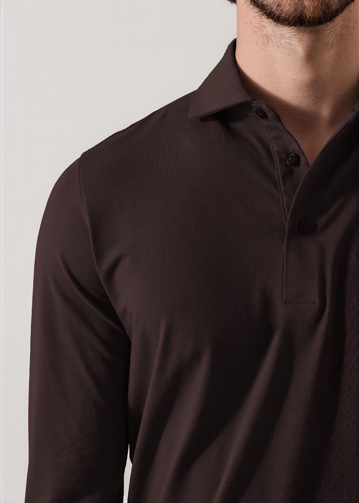 Pima Cotton Stretch Long Sleeve Polo - PATRICK ASSARAF