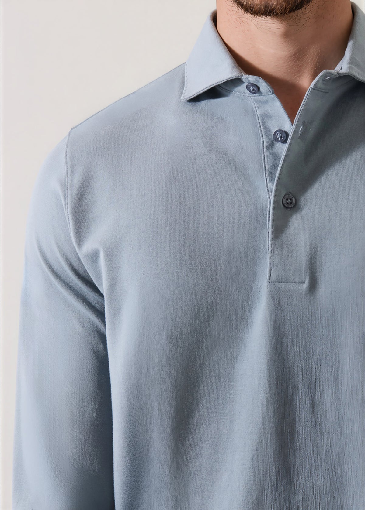 Pima Cotton Stretch Long Sleeve Polo - PATRICK ASSARAF
