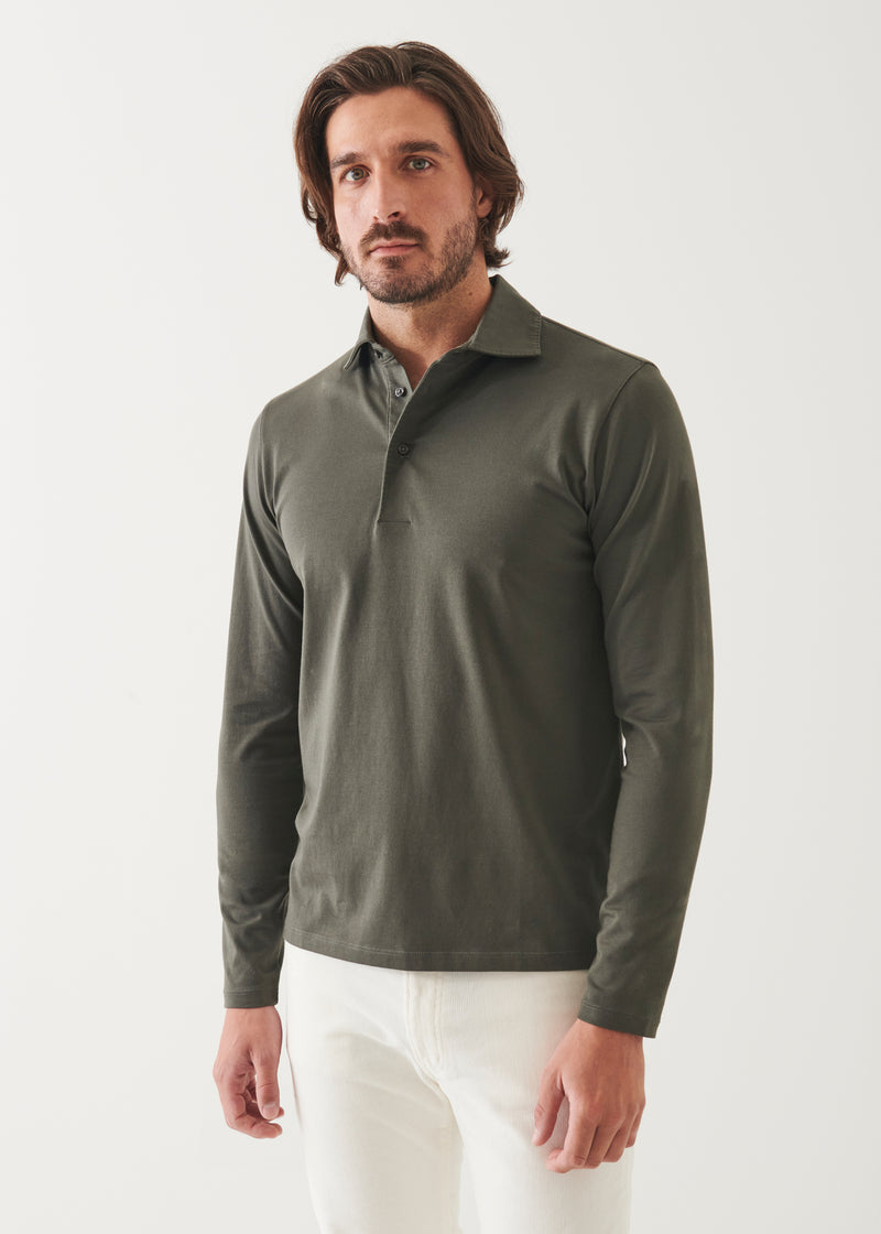 PIMA COTTON STRETCH LONG SLEEVE POLO