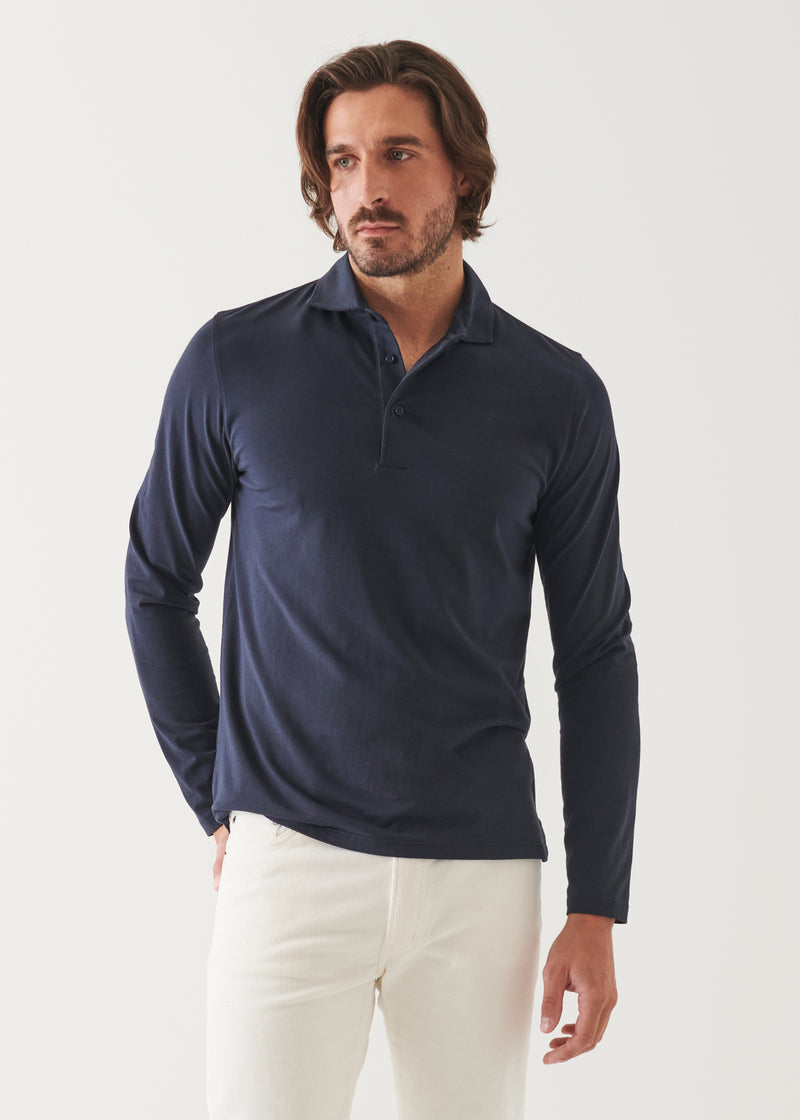 PIMA COTTON STRETCH LONG SLEEVE POLO