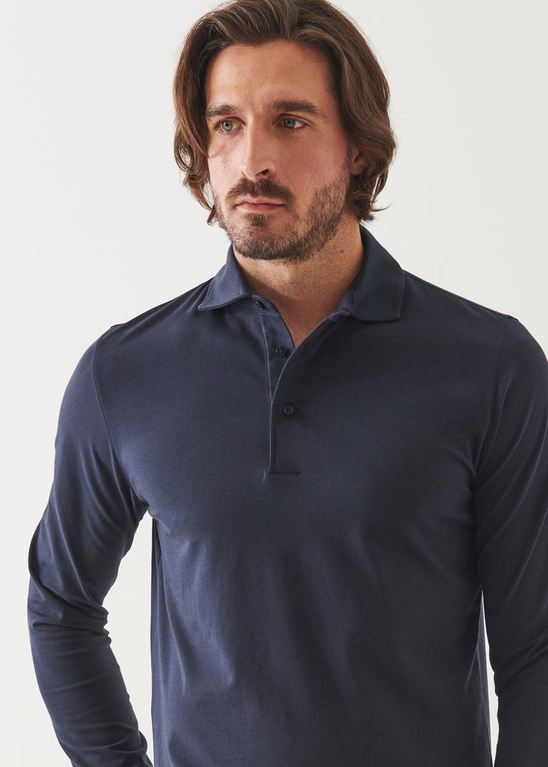 PIMA COTTON STRETCH LONG SLEEVE POLO