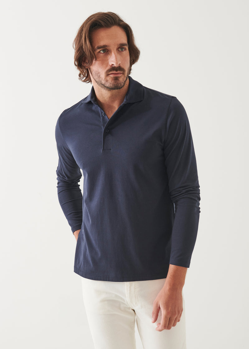 PIMA COTTON STRETCH LONG SLEEVE POLO