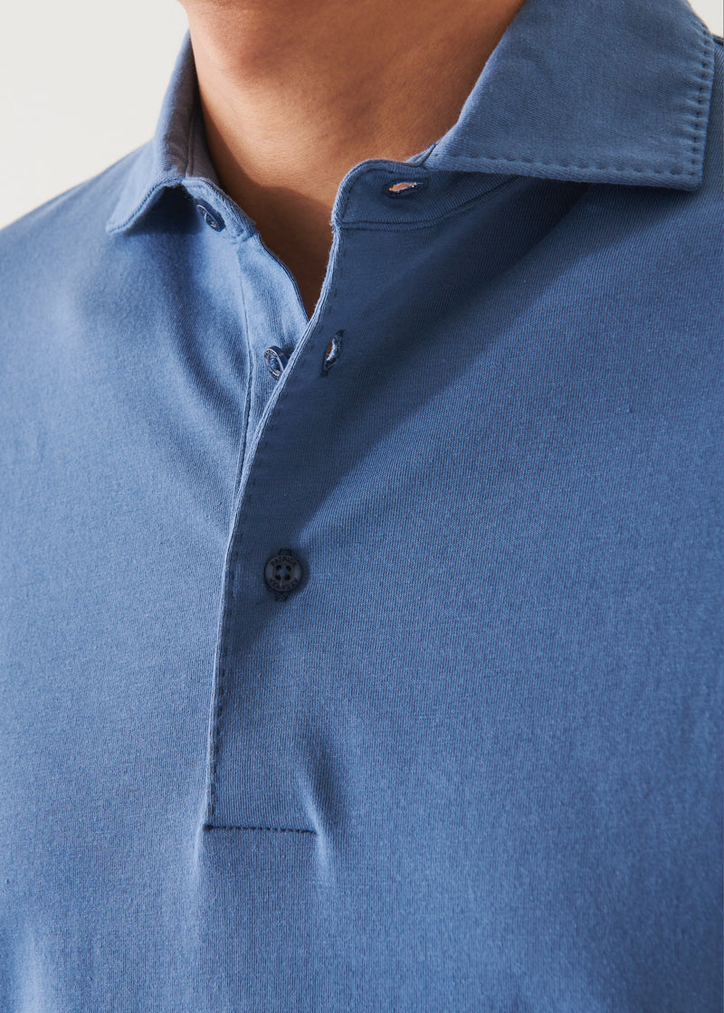 Pima Cotton Stretch Long Sleeve Polo