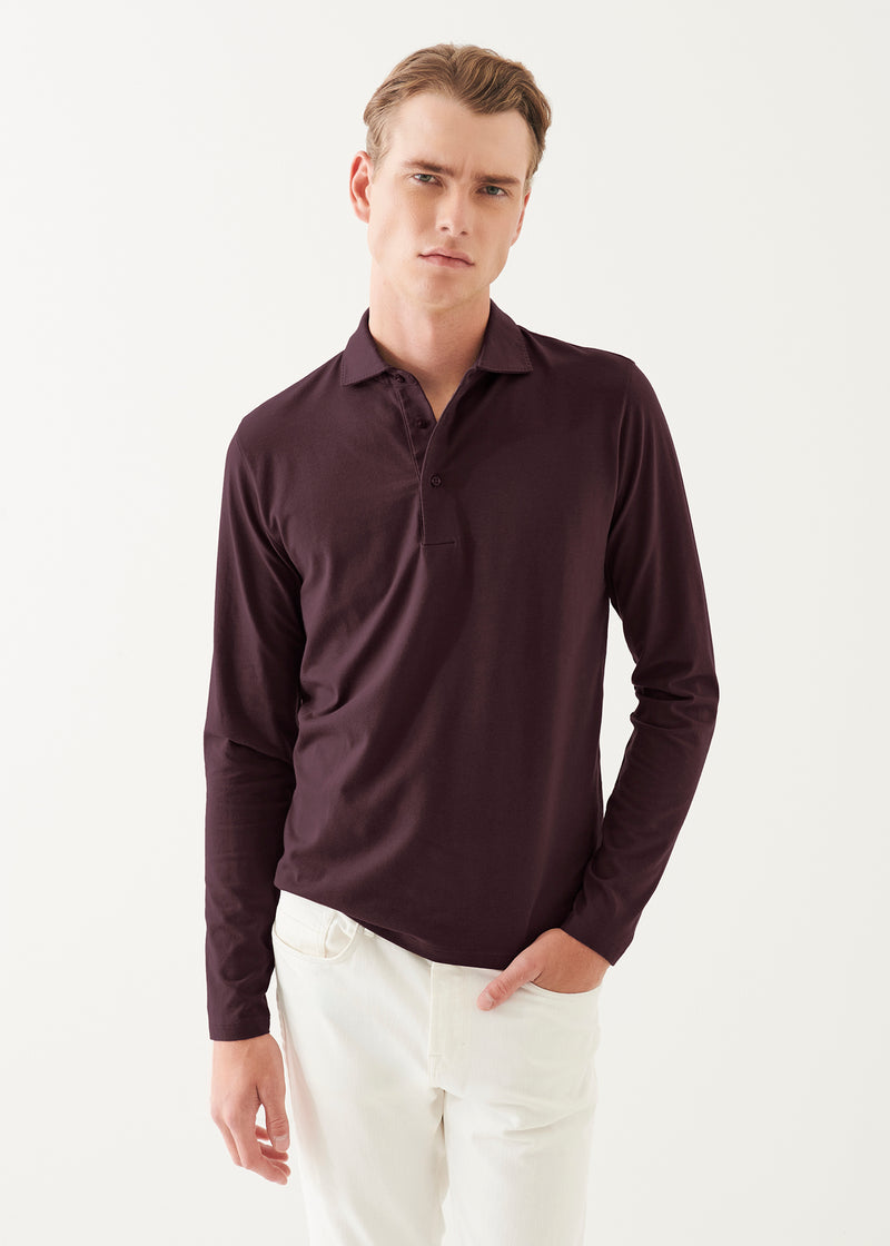 PIMA COTTON STRETCH LONG SLEEVE POLO