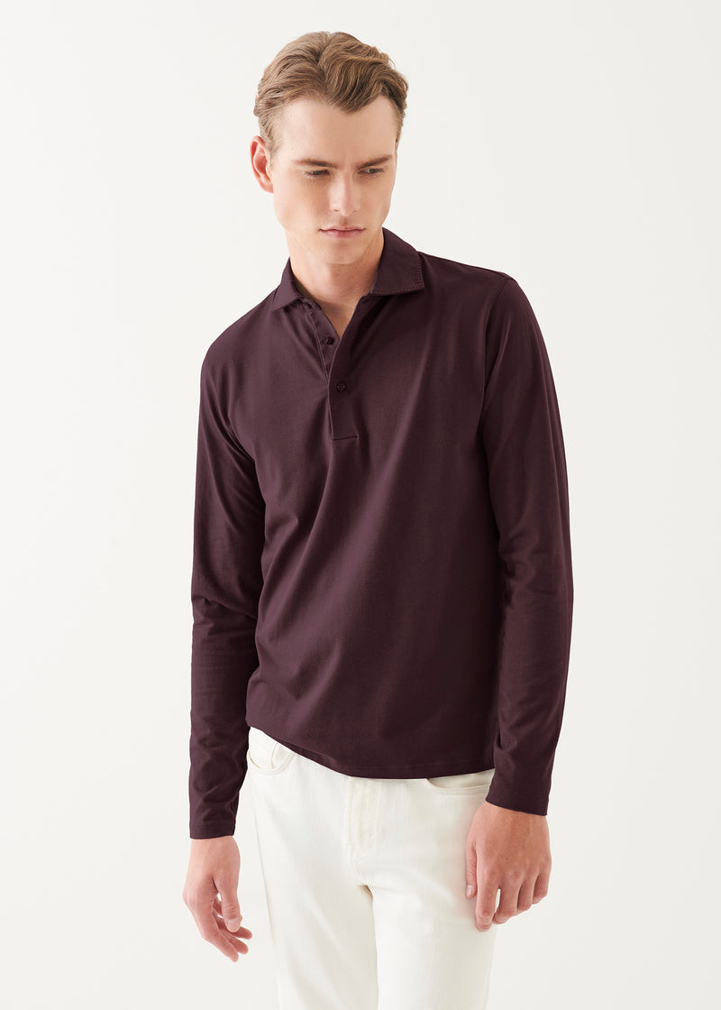 PIMA COTTON STRETCH LONG SLEEVE POLO