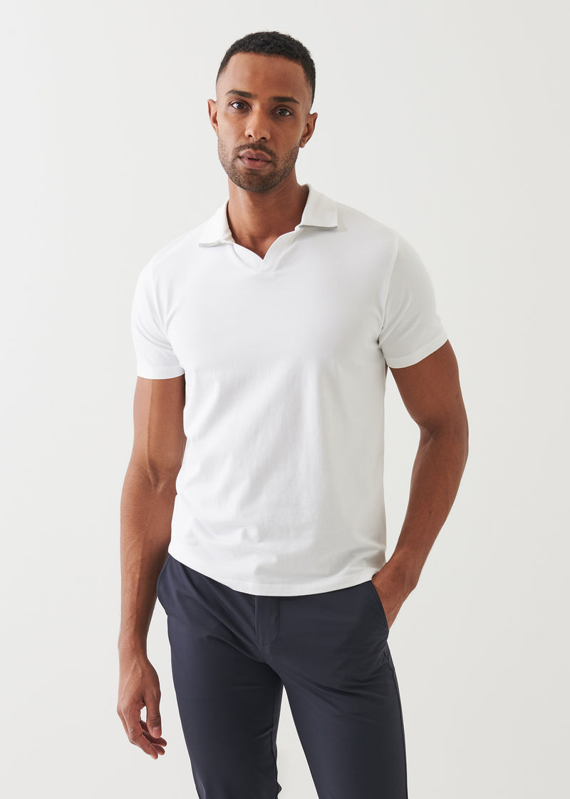 Pima Cotton Stretch Tipped Open Polo