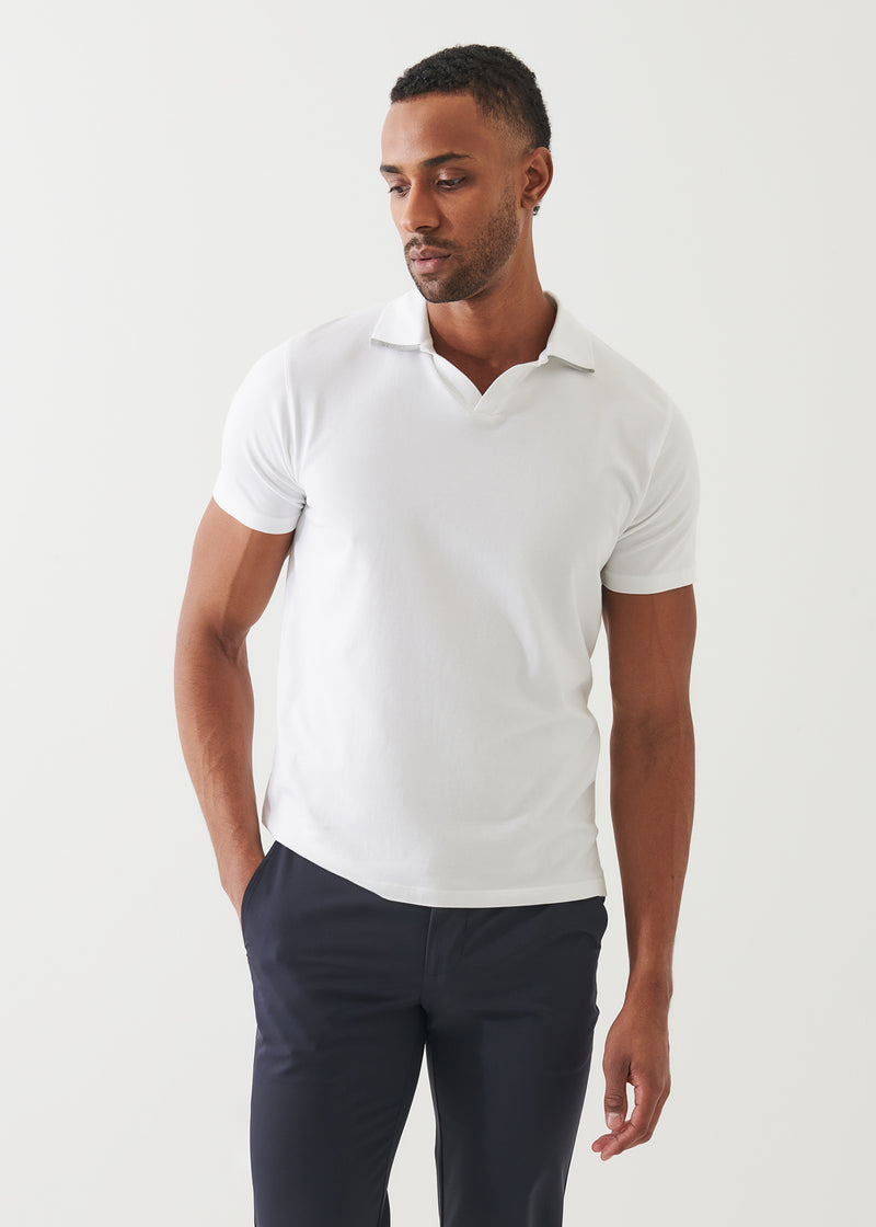 Pima Cotton Stretch Tipped Open Polo