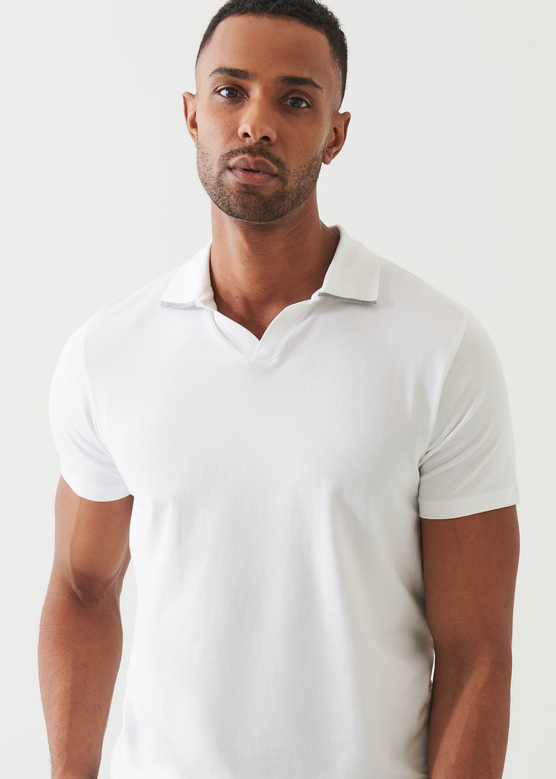 Pima Cotton Stretch Tipped Open Polo