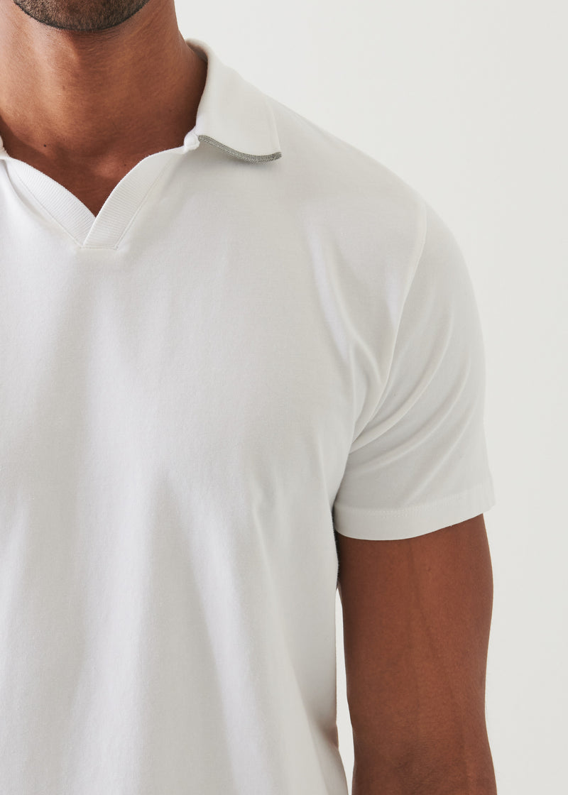 Pima Cotton Stretch Tipped Open Polo