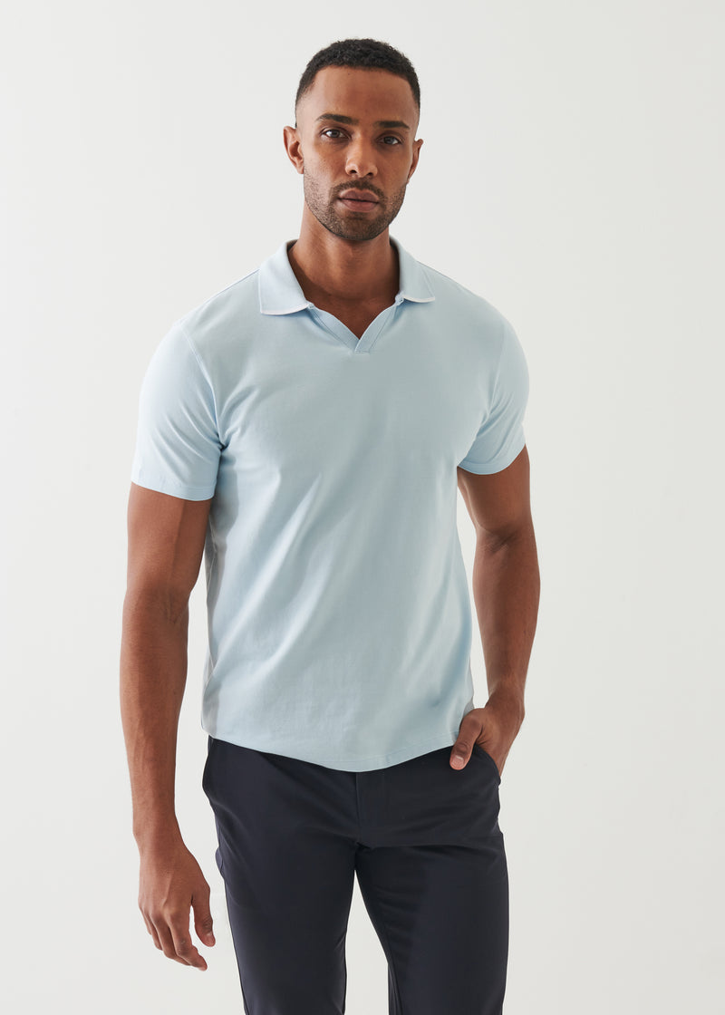 Pima Cotton Stretch Tipped Open Polo